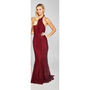 Ruby Prom Sabrina MAKE AN OFFER lace burgundy evening prom pageant dress